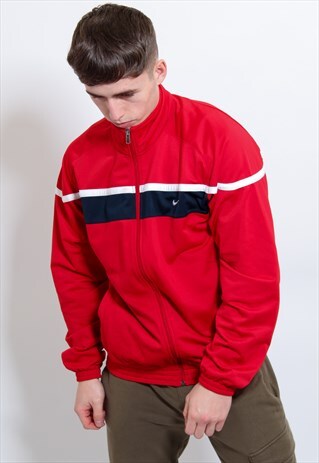 VINTAGE NIKE LOGO JACKET IN RED LARGE