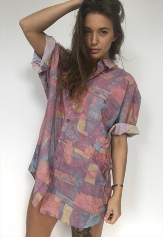 PATTERNED OVERSIZED RETRO VINTAGE UNISEX FESTIVAL SHIRT