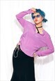 Vintage Silk Blouse Y2K Reworked Ruched Top in Purple