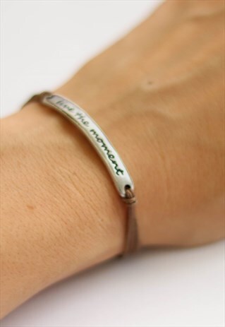 LIVE THE MOMENT BRACELET WOMEN SILVER BROWN MINIMALIST