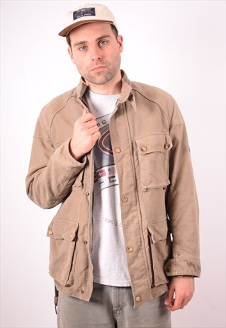 BELSTAFF MENS VINTAGE JACKET LARGE KHAKI 90S