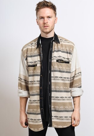 VINTAGE AZTEC PATTERNED SHIRT