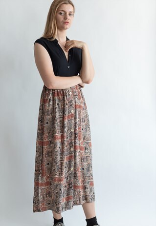 VINTAGE 90S MAXI GRUNGE DRESS WITH BUTTON UP FRONT
