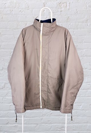 VINTAGE NIKE PADDED PARKA JACKET 3M REFLECTIVE BEIGE XL