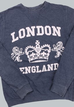 Vintage  Unknown Sweatshirt London Blue Small