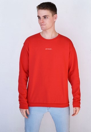 RED SHIT FACED (WHITE) SWEATSHIRT