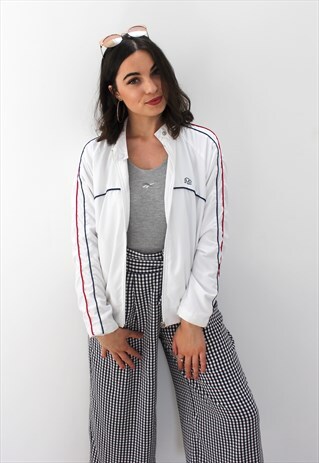 90'S WHITE RETRO TRACK JACKET