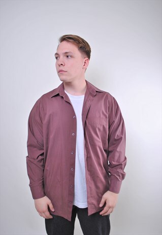 VINTAGE MAN BROWN LONG SLEEVE SHIRT FOR WORK