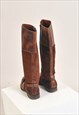 VINTAGE 00S REAL LEATHER BOOTS IN BROWN