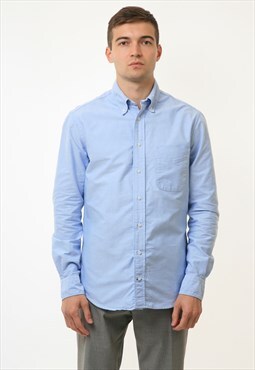 90s Vintage GitmanBros Blue Oxford Shirt saze Medium 18823