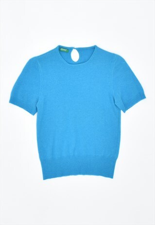 VINTAGE 90'S BENETTON KNIT BLOUSE TOP BLUE