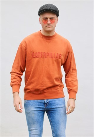 CATERPILLAR USA ATHLETICS RUSTIC ORANGE VINTAGE SWEATSHIRT