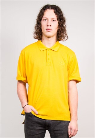 VINTAGE 90'S YELLOW ADIDAS POLO T-SHIRT