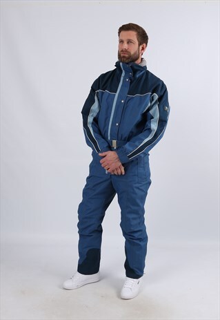 VINTAGE Y2K QUECHUA FULL SKI SUIT SNOW UK M 40" (5CI)