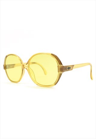 VINTAGE 80S CHRISTIAN DIOR OVERSIZE YELLOW SUNGLASSES