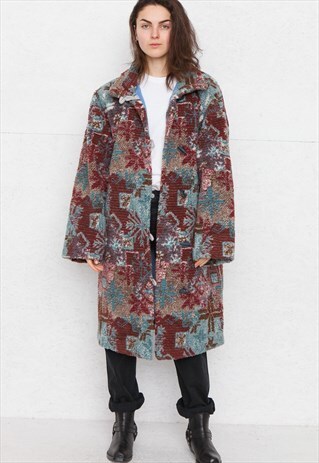 VINTAGE RED BLUE COAT