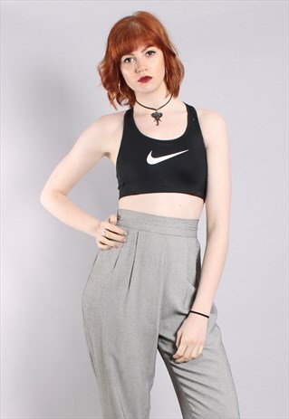 NIKE BLACK TICK SPORTS BRA CROP TOP