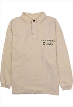 Vintage 90's Gap Sweatshirt Sportswear Quater Button Beige