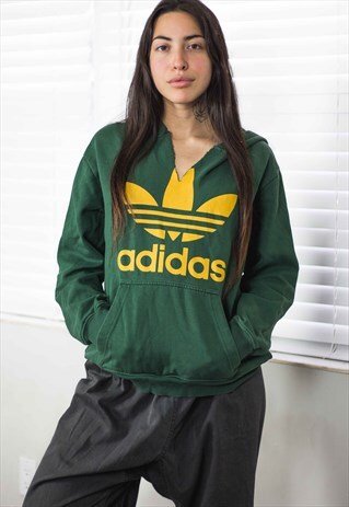 VINTAGE ADIDAS HOODIE SWEATSHIRT LOGO 90S X 18.1