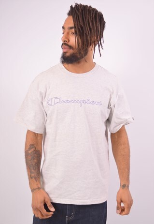 VINTAGE CHAMPION T-SHIRT TOP GREY