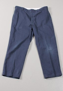 Vintage Dickies Canvas Trousers Navy Skater Cargo Pants W36