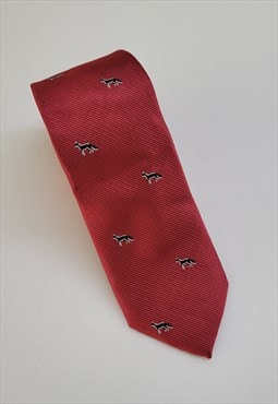 Wolf Pattern Tie in Red Color