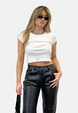 Vintage Faux Leather Trousers