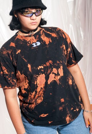 VINTAGE PIERRE CARDIN TEE REWORKED TIE-DYE EYES PATCH TOP