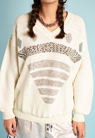 80'S RETRO OVERSIZED KNIT DADS JUMPER