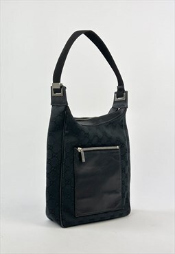 Gucci Monogram Bag Shoulder GG Navy Hand Bag Leather