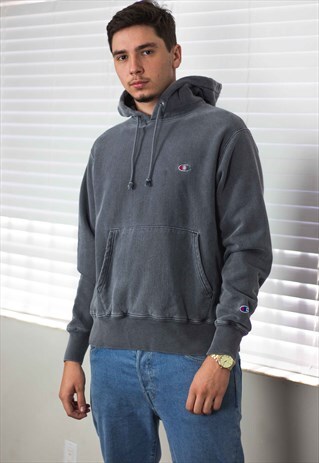 VINTAGE CHAMPION SWEATSHIRT HOODIE REVERSE WEAVE 90S M 30.8