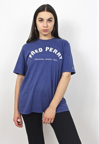 90'S RETRO BLUE SPELL-OUT T-SHIRT