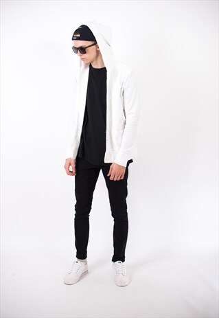 VINTAGE 90S WHITE MINIMALIST RALPH LAUREN HOODED JACKET