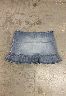 Y2K Roxy Denim Mini Skirt Blue Denim 