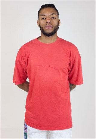 VINTAGE 90'S TRUSSARDI JEANS RED T-SHIRT