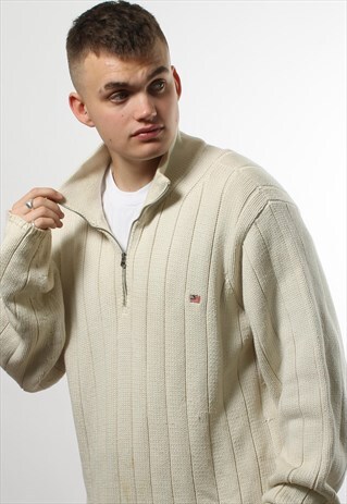 VINTAGE POLO RALPH LAUREN 1/4 ZIP KNIT JUMPER