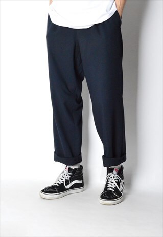 VINTAGE 90S NAVY BLUE MINIMALIST PANTS