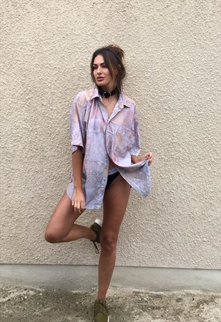 PATTERNED OVERSIZED RETRO VINTAGE UNISEX FESTIVAL SHIRT