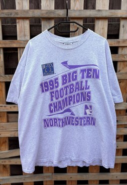 Vintage 1995 northwestern wildcats grey Lee T-shirt XL