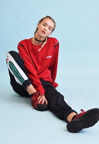 90'S RETRO VARSITY OVERSIZED TRACKSUIT JUMPER