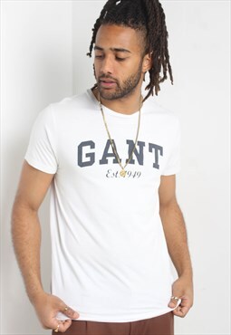 Vintage GANT Y2K Spellout T-Shirt White