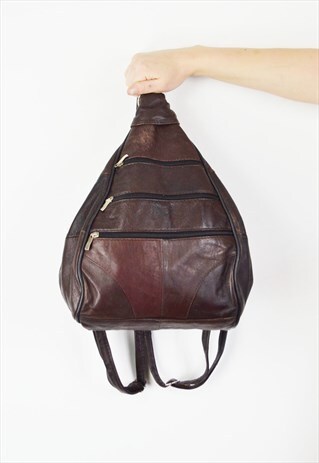 BROWN LEATHER BACKPACK BAG