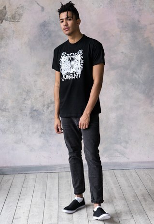 JUNGLIST LION DJ T SHIRT DRUM AND BASS PRINTED MEN'S TEE TOP
