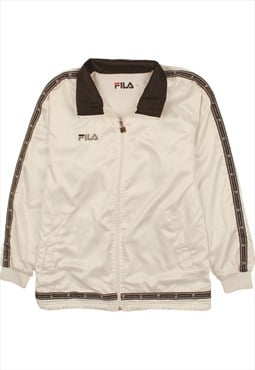 Vintage 90's Fila Windbreaker Track Jacket Full Zip Up Beige