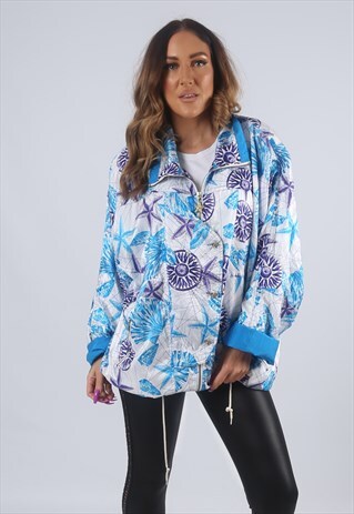 VINTAGE SHELL BOMBER JACKET OVERSIZED FITTED UK 16 XL (K2G)