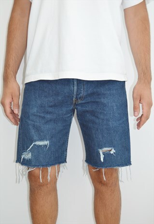 VINTAGE DISTRESSED LEVI'S 501 DENIM SHORTS MADE IN USA