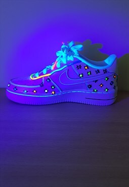 Nike air force 1 custom floral glow in dark 