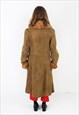 VINTAGE 70'S PENNY LANE SHEARLING COAT, BROWN SHEEPSKIN OVER