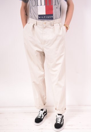 POLO RALPH LAUREN MENS VINTAGE TROUSERS W32 L32 BEIGE 90S