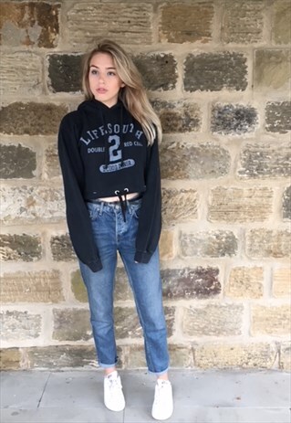 CROPPED HOODY SPORTS SWEATSHIRT
